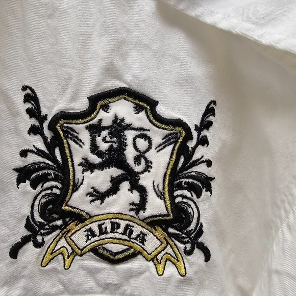 RARE Vintage Marquis MARQ 75 Button Down Dragon Eagle Alpha Embroidered Shirt - Picture 4 of 16